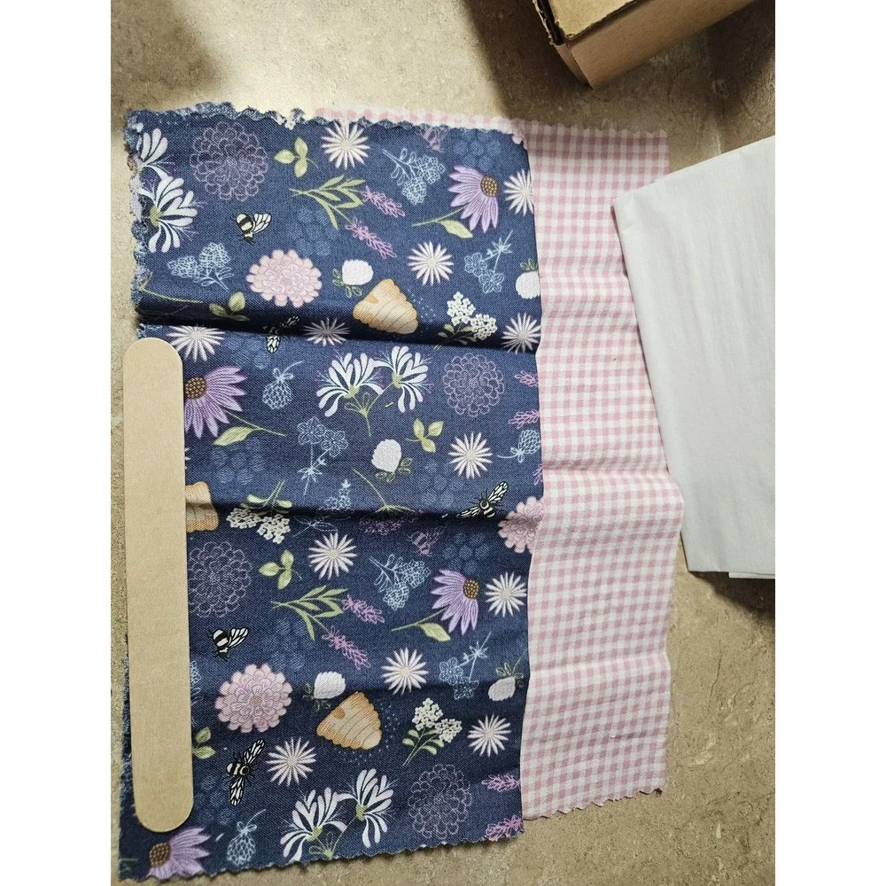 Alderlee Beeswax Wrap Kit DIY Reusable Food Wrap Eco‎ Friendly Set Floral Fabric